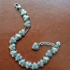 Brighton Vintage Silver Heart Slide Bracelet